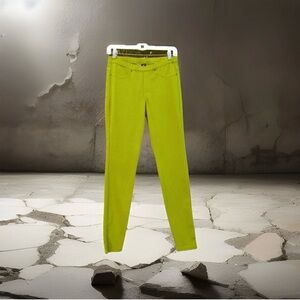 HUE Chartreuse Velvet Jeggings Sm